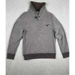Billy Reid Shawl Neck Button Collar Mens Contrast Trim Sweater Pocket Large